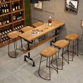 51.2" Industrial Rectangular PlywoodBar Table