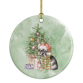 French Bulldog Black #2 Christmas Presents and Tree Ceramic Ornament Christmas Tree Hanging Decorations for Home Christmas Holiday, Party, Gift,