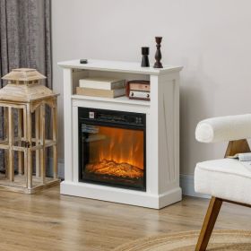 27" Electric Fireplace with Mantel Surround, 1400W Replaceable Fireplace Insert Heater with Realistic Log and Flame Effect, Remote Control