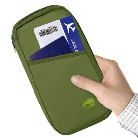 Travel Passport Wallet 12Cells Ticket ID Credit Card Holder Water Repellent Documents Phone Organizer (Option: LimonGreen)