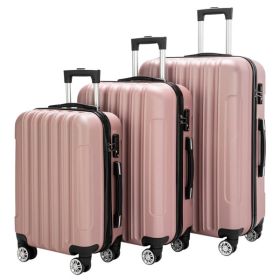 Vertical 3-in-1 Spinner Wheel With Handle Trolley Box 20in 24in 28in ABS Aluminum Alloy Trolley Fashion Color - Rose Gold (Option: Rose Gold)
