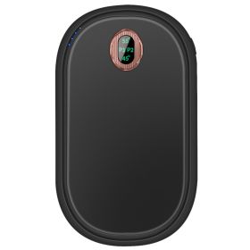 Black-Pink Color Options -- 1Pc Rechargeable Hand Warmer Electric Hand Heater Portable Reusable Pocket Warmer Power Bank With Digital Display 2 L (Color: BLACK)
