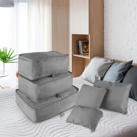 9Pcs/Set Clothes Storage Bags Water-Resistant Travel Luggage Organizer Clothing Packing Cubes For Blouse Hosiery Stocking Underwear (Option: Gray-1Set9Pcs)
