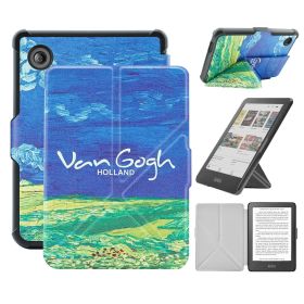 Case For 6" Kobo Clara Colour/BW (2024)/2E (2022) Ereader, Includes a Screen Protector - 6 Inch Premium PU Leather Cover with Auto Sleep/Wake (Material: PU Leather, Color: Green Wheat Field)