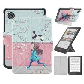 Case For 6" Kobo Clara Colour/BW (2024)/2E (2022) Ereader, Includes a Screen Protector - 6 Inch Premium PU Leather Cover with Auto Sleep/Wake (Material: PU Leather, Color: Cartoon Girl)
