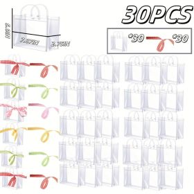 60/30/15 Reusable PVC holiday organizing bags, gift bags, family storage bags, weddings, Christmas, Thanksgiving, New Year's (Quantity: 30PCS, size: 7.87in*6.3in*2.75in)