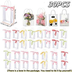 60/30/15 Reusable PVC holiday organizing bags, gift bags, family storage bags, weddings, Christmas, Thanksgiving, New Year's (Quantity: 30PCS, size: 5.9in*7.9in*2.75in)